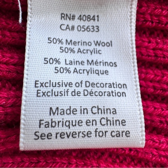 Aventura Women's Vibrant Red Sweater with EMBROIDERED Floral Design - Picture 5 of 7